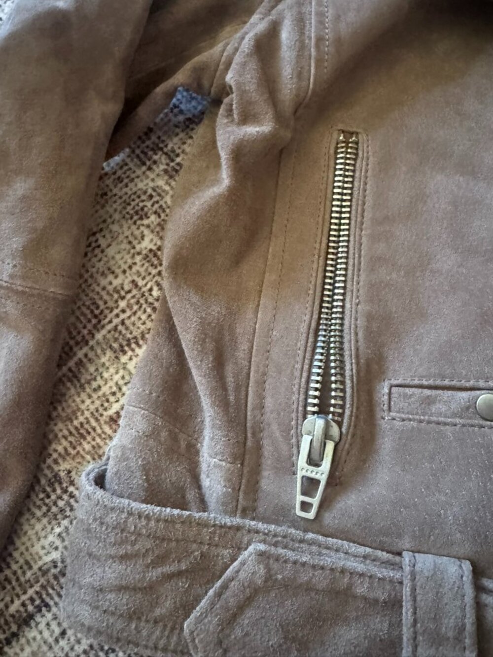 🤎 BLANKNYC Genuine Suede Leather Moto Jacket – Size Small - Picture 4 of 7